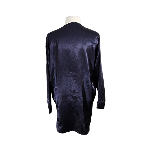Victoria's Secret Gold Label Vintage Indigo Satin Night Shirt - Picture 4 of 6
